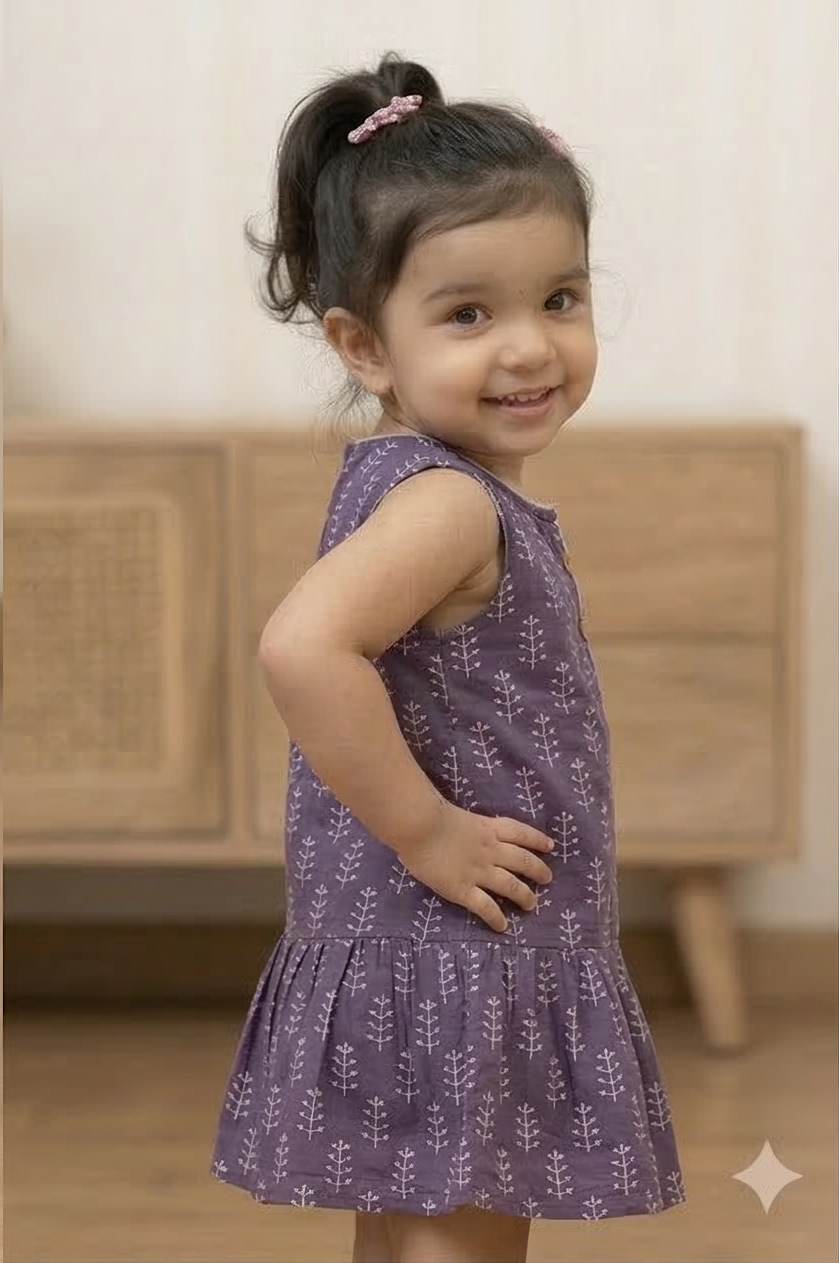 Girls Summer Special Printed Mini Frock – Soft & Comfortable Dress