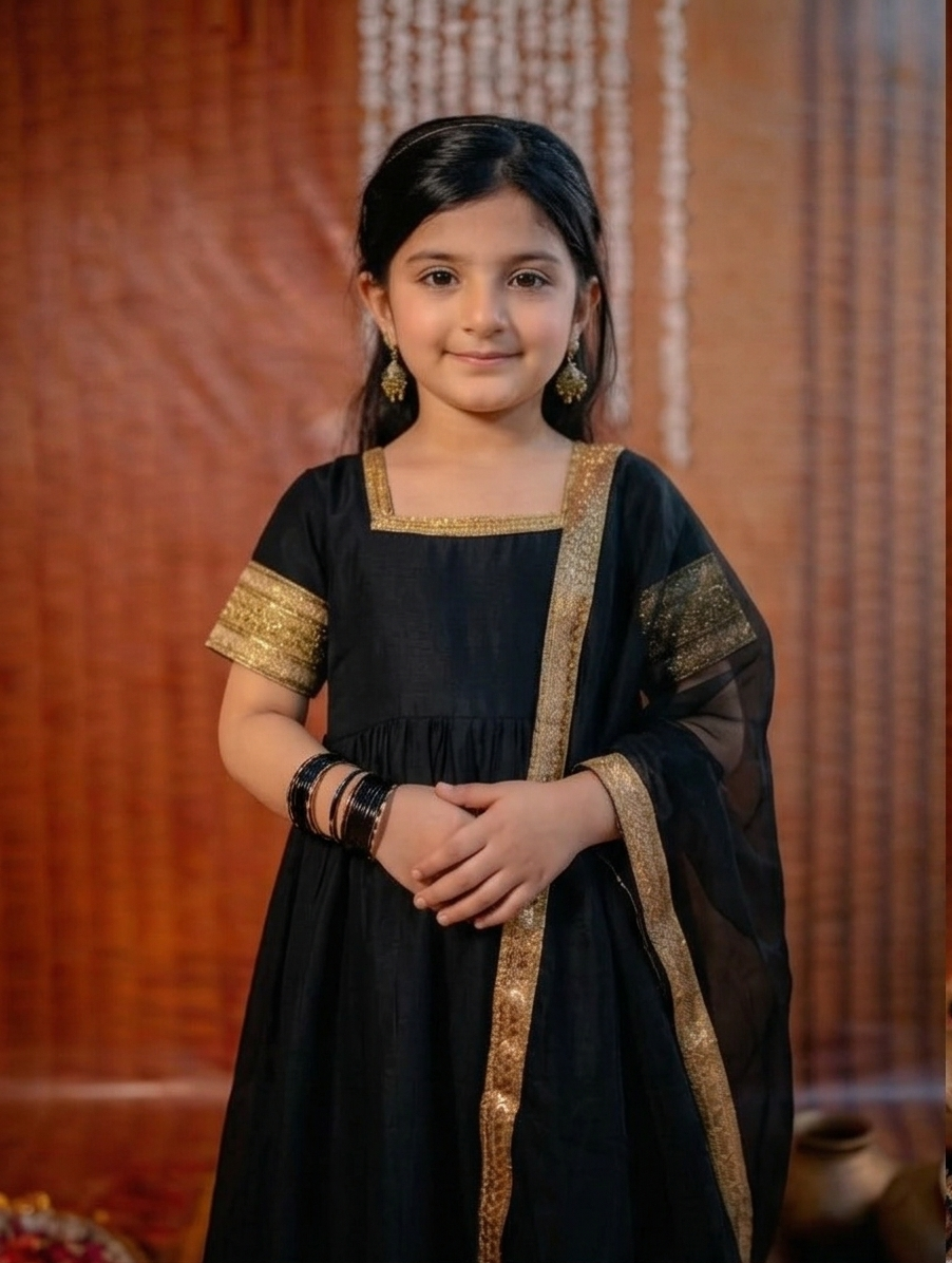 Mini Maharani Black Anarkali