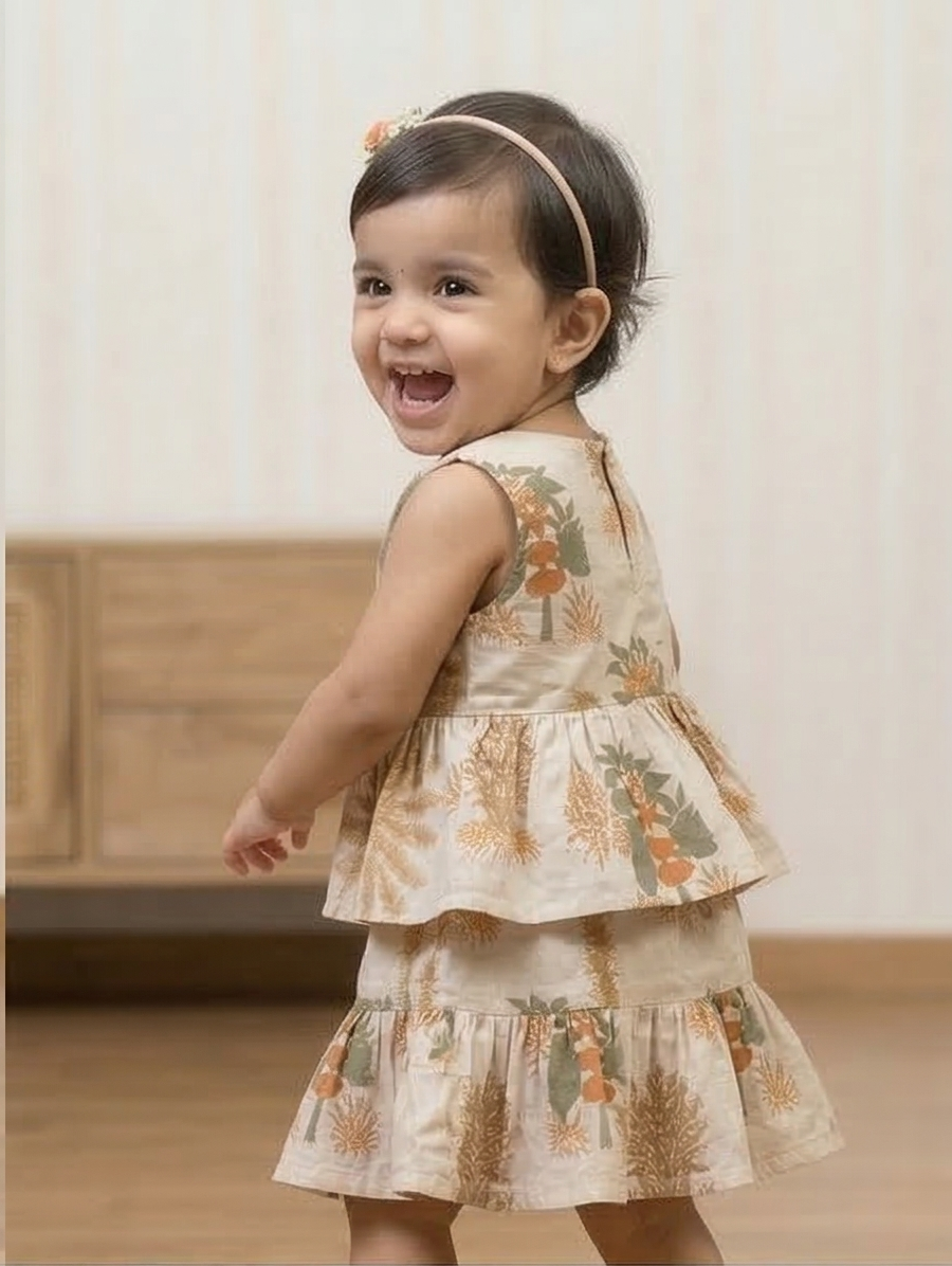 Printed Rayon Kids Skirt & Top Set