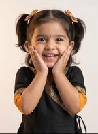 Little Princess Chanderi Cotton Frock with Jacquard Border