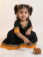 Little Princess Chanderi Cotton Frock with Jacquard Border