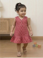 Girls Printed Rayon Mini Frock – Cute Summer Wear for Kids