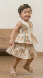 Printed Rayon Kids Skirt & Top Set