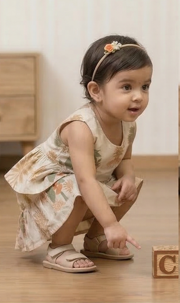 Printed Rayon Kids Skirt & Top Set