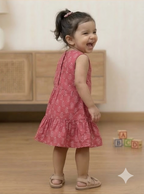 Girls Printed Rayon Mini Frock – Cute Summer Wear for Kids