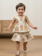 Printed Rayon Kids Skirt & Top Set