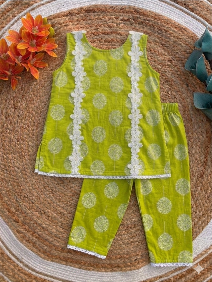 Lime Blossom Rayon Co-Ord Set