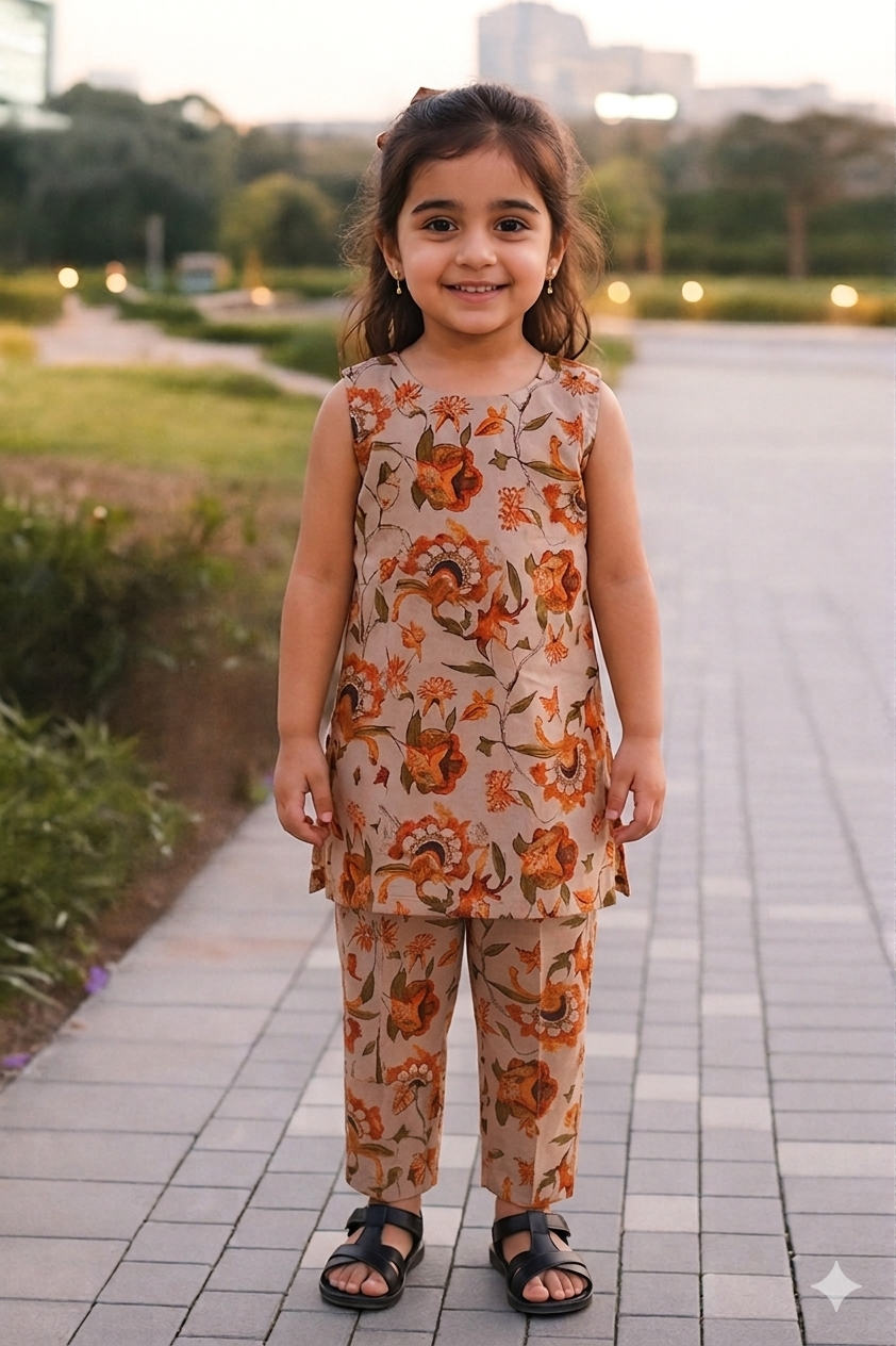 Autumn Bloom Rayon Co-Ord Set