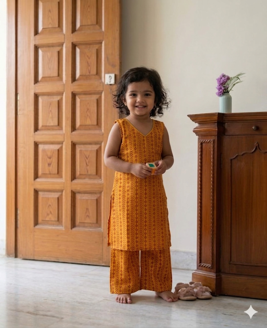Comfort Fit Printed Ethnic Wear Set for Girls