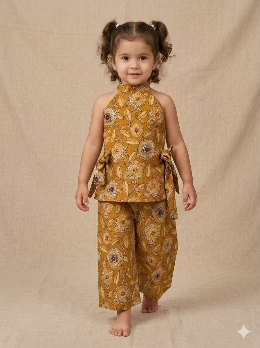 Mustard Bloom Rayon Co-Ord Set