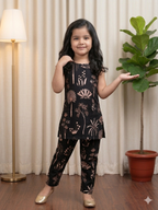 Slub Rayon Printed Kids Kurta & Pant Set