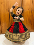 Foil Print Rayon Frock for Girls