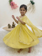 Mini Princess Floral Anarkali Set