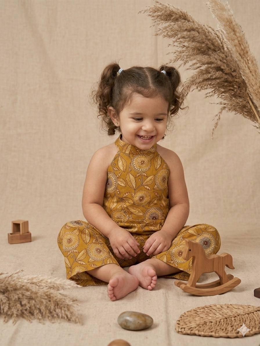 Mustard Bloom Rayon Co-Ord Set