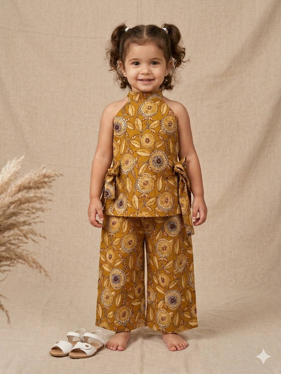Mustard Bloom Rayon Co-Ord Set