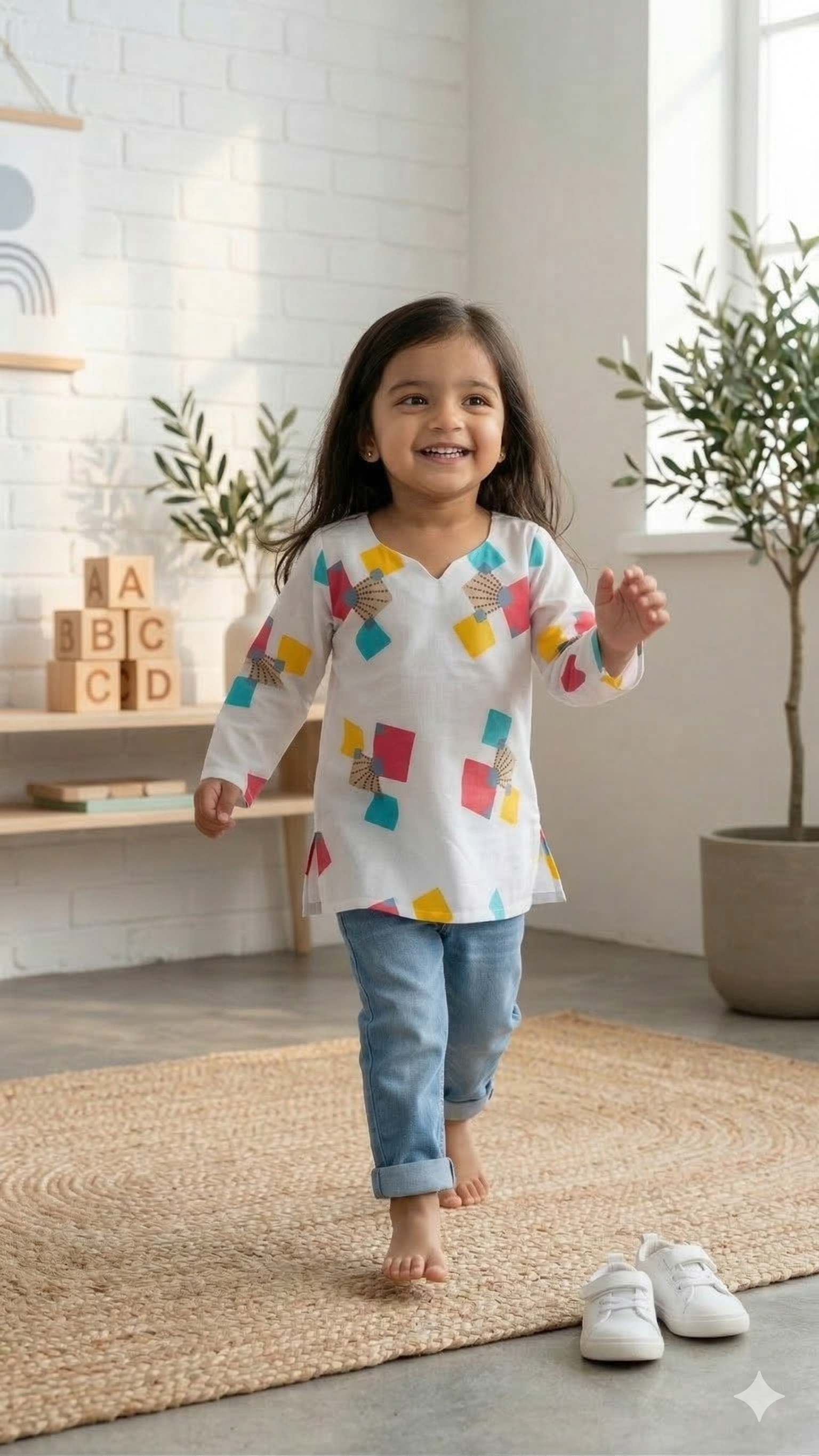 Playful Pop Mini Kurti
