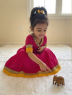 Little Princess Chanderi Cotton Frock with Jacquard Border