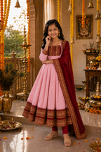 Girls Festive Anarkali Dress with Dupatta
