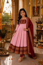 Girls Festive Anarkali Dress with Dupatta
