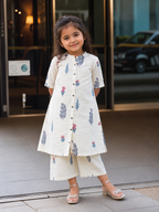 Slub Rayon Printed Kids Kurta & Pant Set