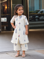 Slub Rayon Printed Kids Kurta & Pant Set