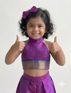Stylish Kids Chanderi Cotton Co-Ord Set – Festive Wear for Girls