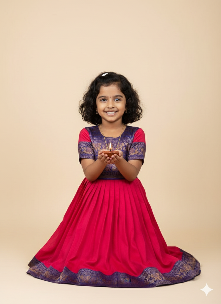 Sweet Angel Chanderi Flare Dress