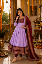 Girls Festive Anarkali Dress with Dupatta