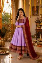 Girls Festive Anarkali Dress with Dupatta