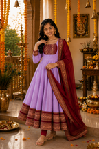 Girls Festive Anarkali Dress with Dupatta