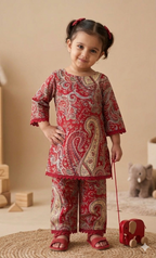 Trendy Red Ethnic Wear Set for Girls