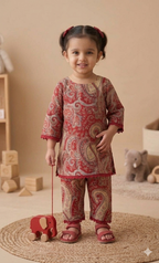 Trendy Red Ethnic Wear Set for Girls