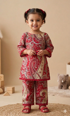Trendy Red Ethnic Wear Set for Girls