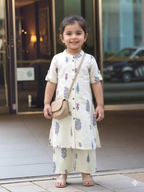 Slub Rayon Printed Kids Kurta & Pant Set