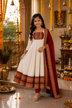 Girls Festive Anarkali Dress with Dupatta
