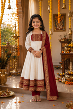 Girls Festive Anarkali Dress with Dupatta