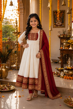 Girls Festive Anarkali Dress with Dupatta