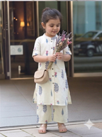 Slub Rayon Printed Kids Kurta & Pant Set