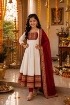 Girls Festive Anarkali Dress with Dupatta