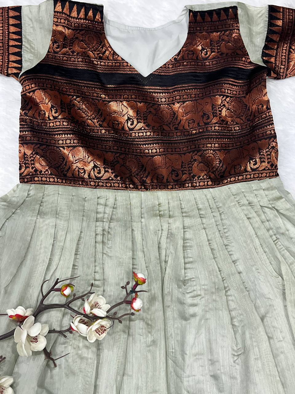 Sweet Angel Chanderi Flare Dress